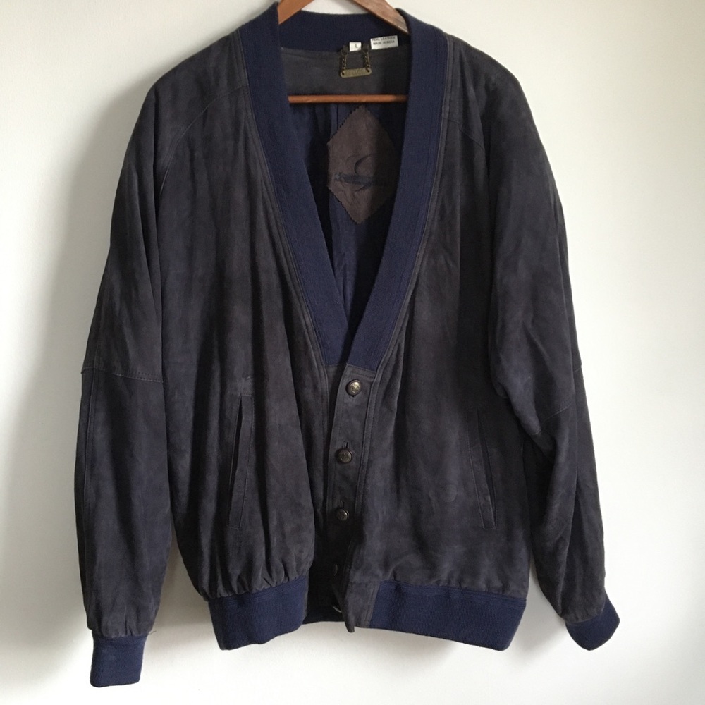 VTG Gabicci Suede Leather Cardigan Coat